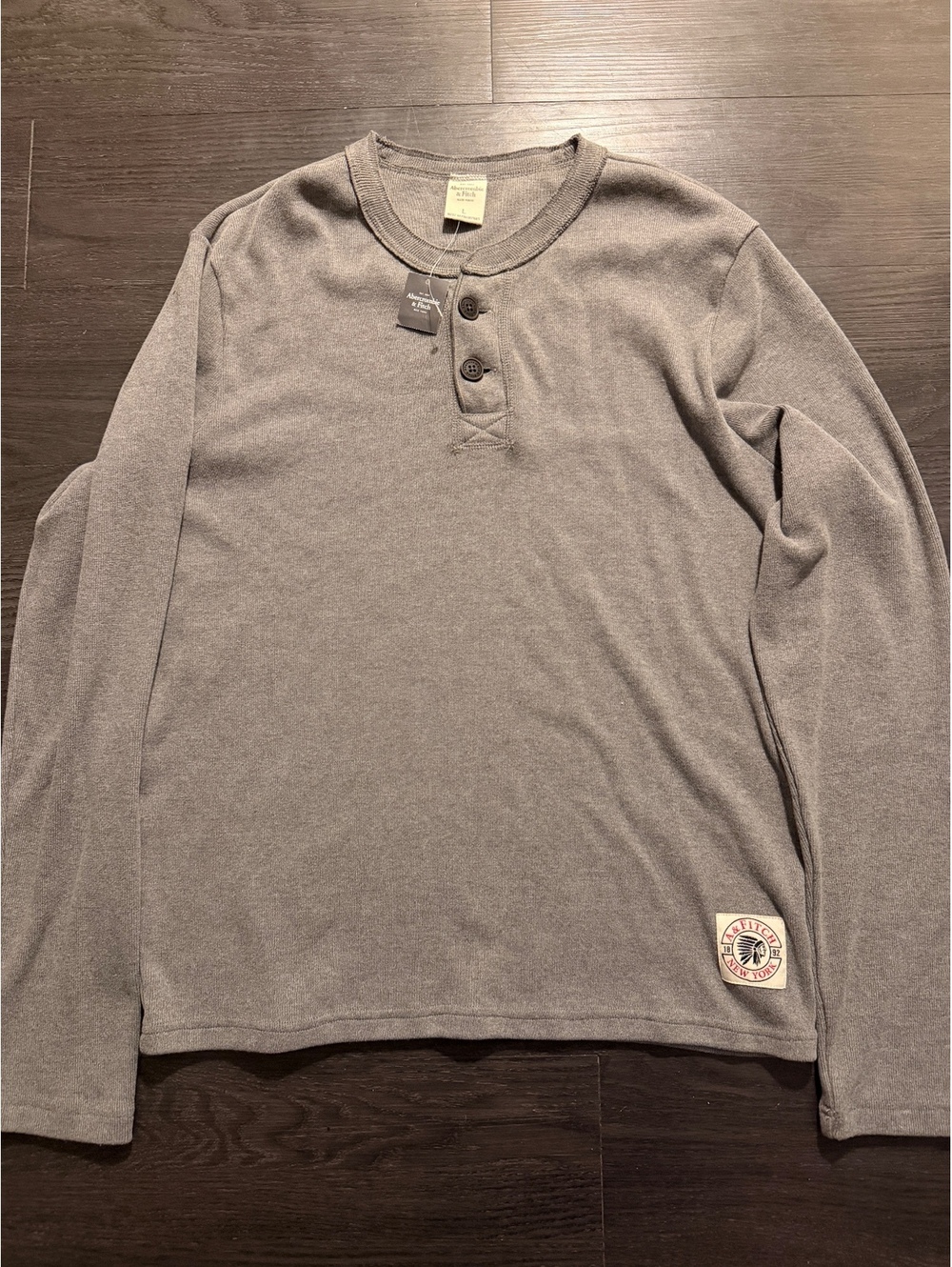 NWT Vintage Y2K Abercrombie & Fitch Waffle Henley L